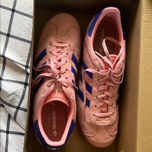 Adidas Pink and Blue Retro Gazelle Sneakers